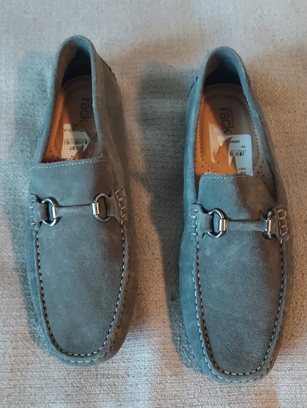 Nordstrom Men’s Gray Suede Bit-Detail Slip-On Business Casual Loafers Sz 10.5